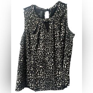 Fortune + Ivy Stitchfix Black and Cream Sleeveless Blouse- Large